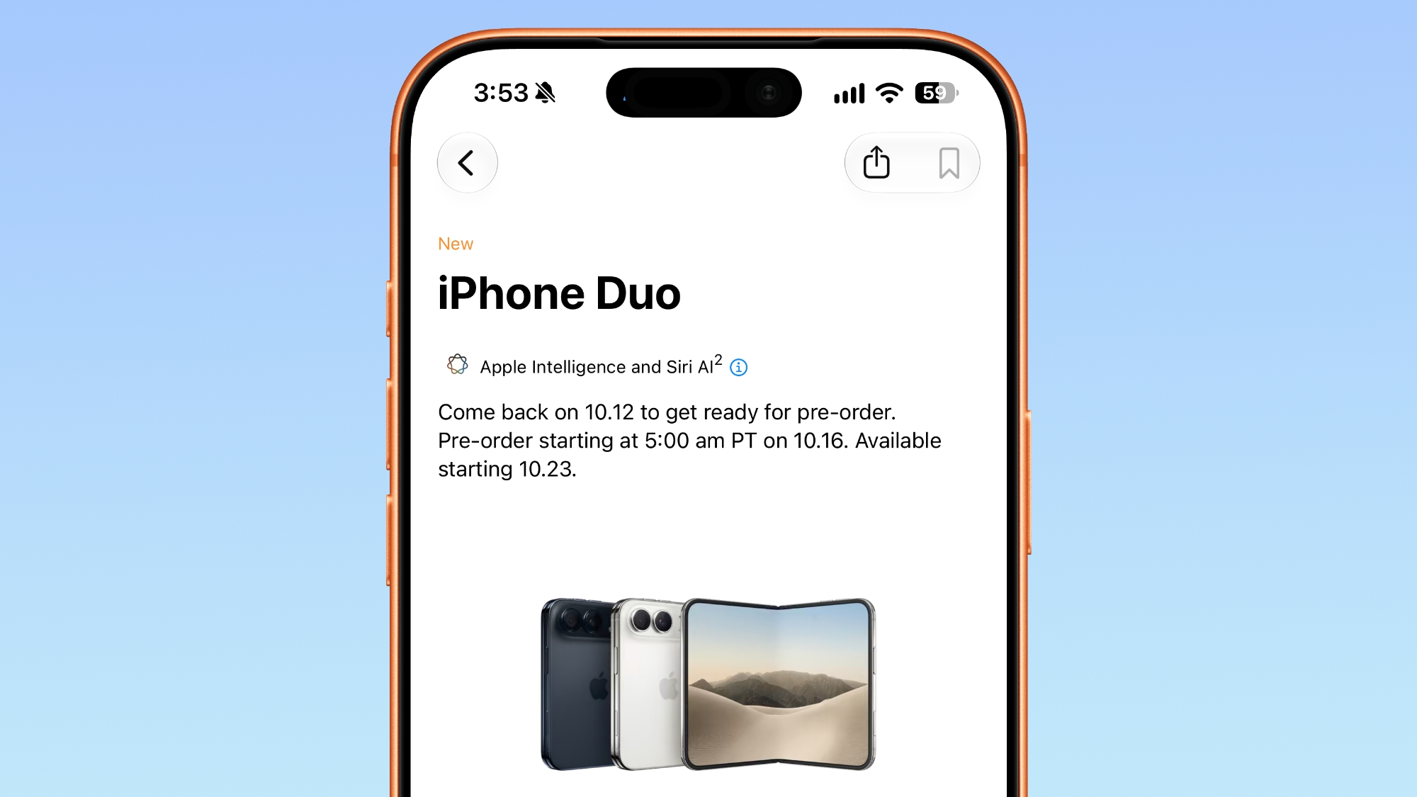 Pre-pedidos del iPhone Duo comienzan el 12 de octubre