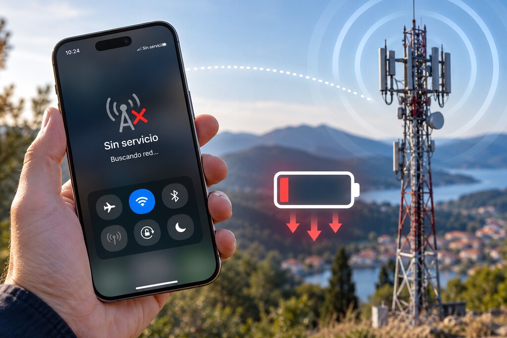 Cómo tu móvil gasta batería buscando cobertura