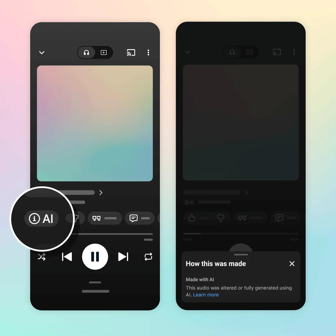 YouTube adds 'Made with AI' labels to songs