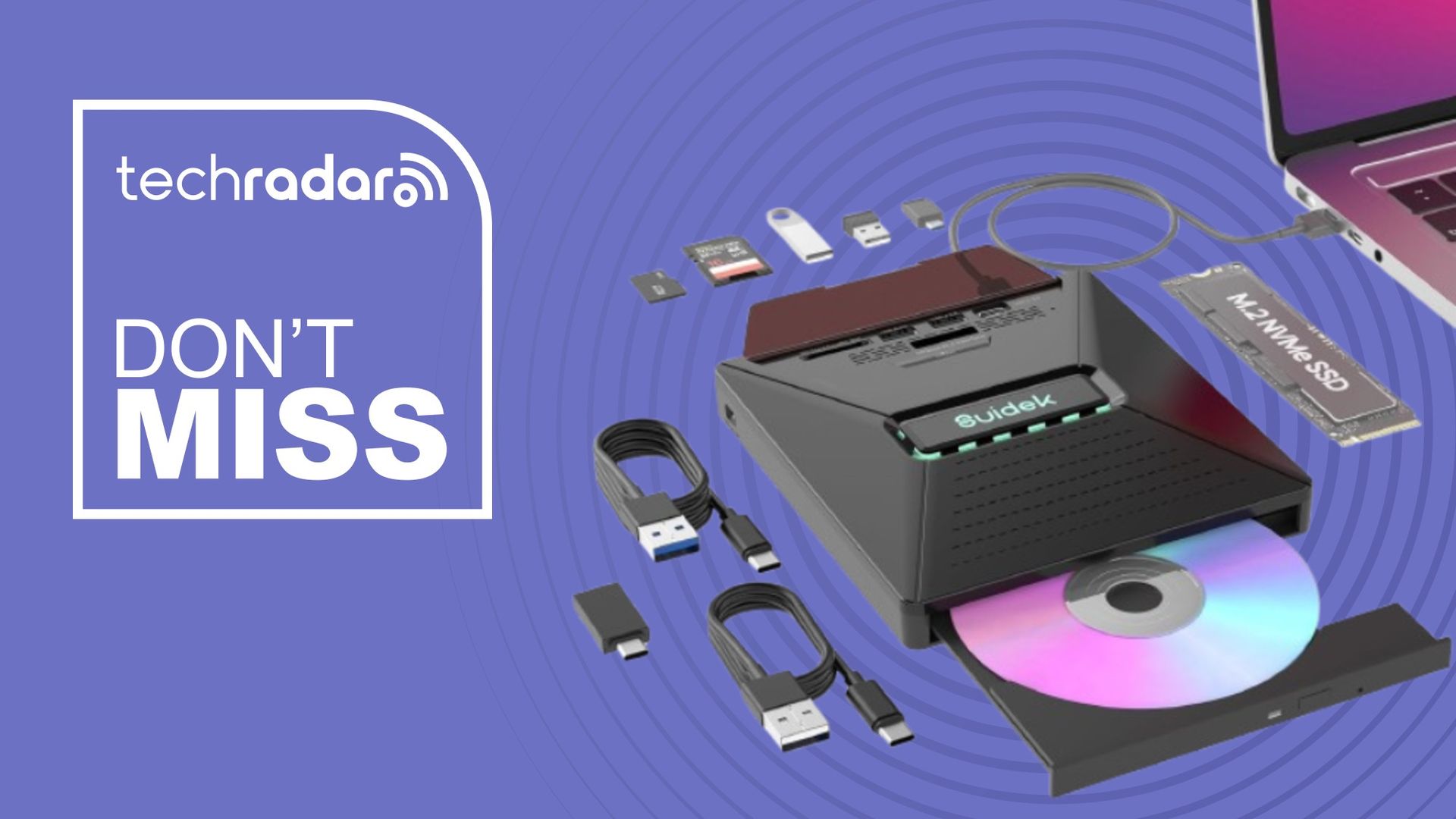 Suidek lanza un hub 7 en 1 para DVD y SSD a $45