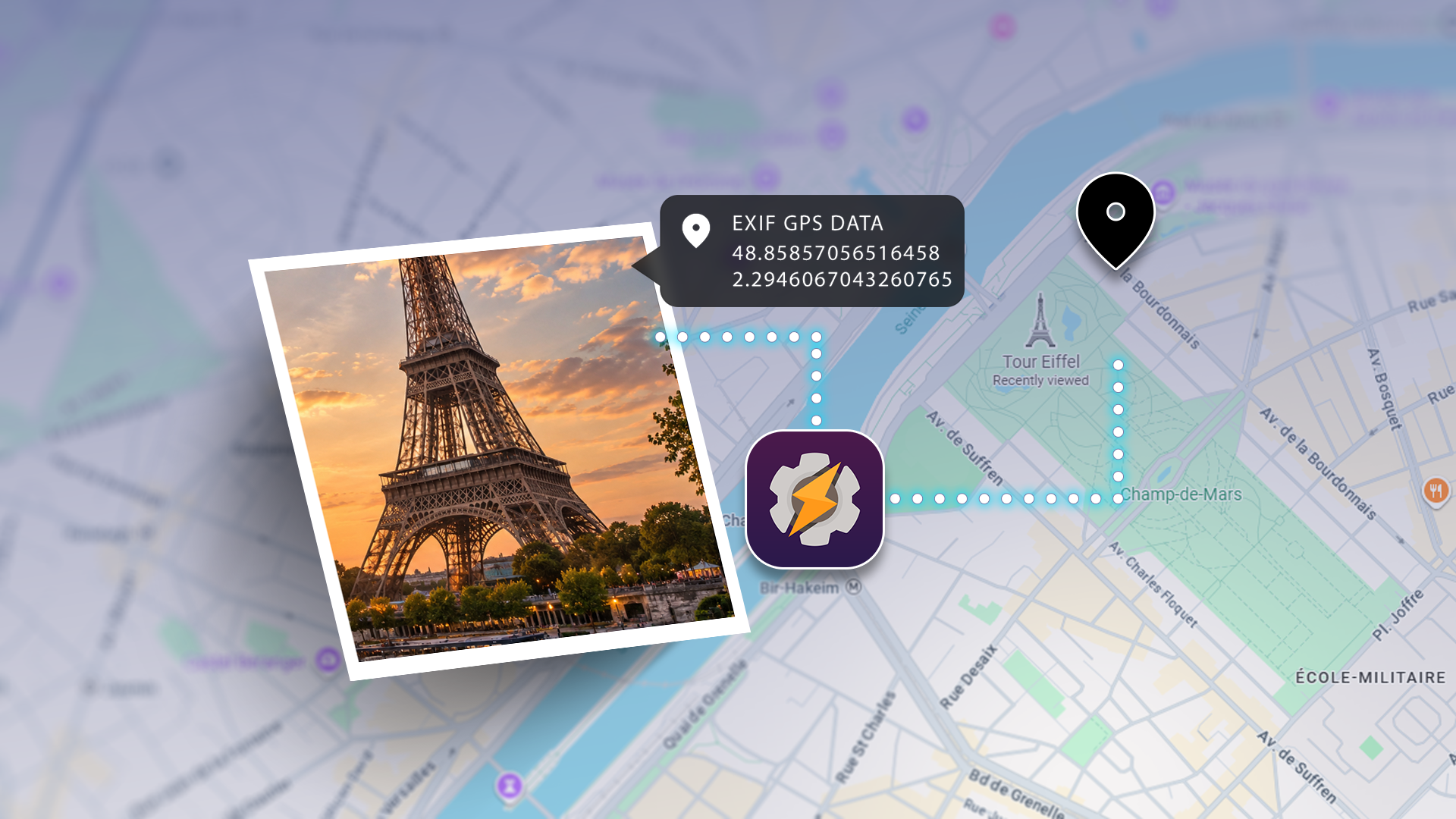 Google Maps shortcut from GPS photo data saves time