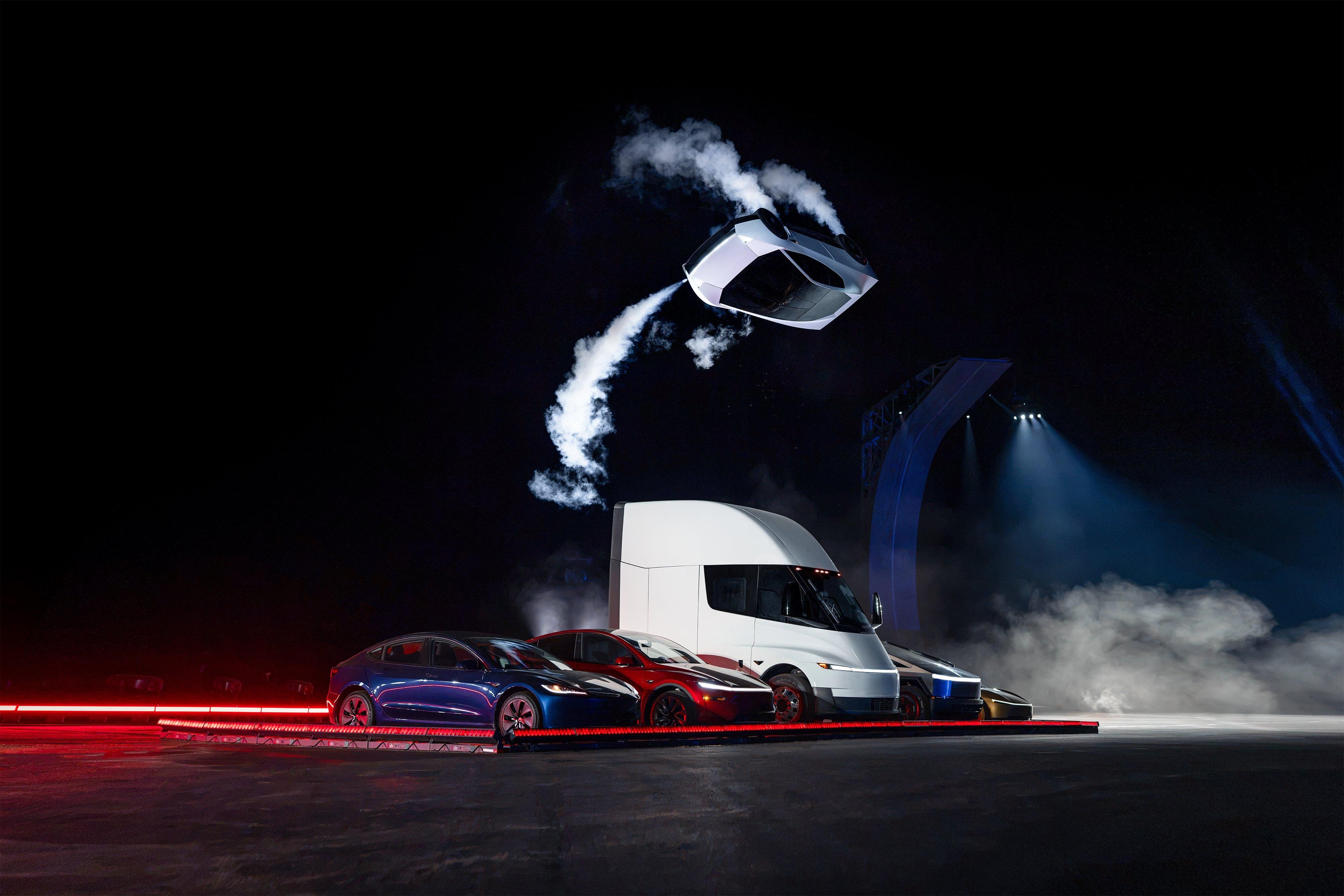 El sorprendente Tesla Roadster volador es solo un espectáculo