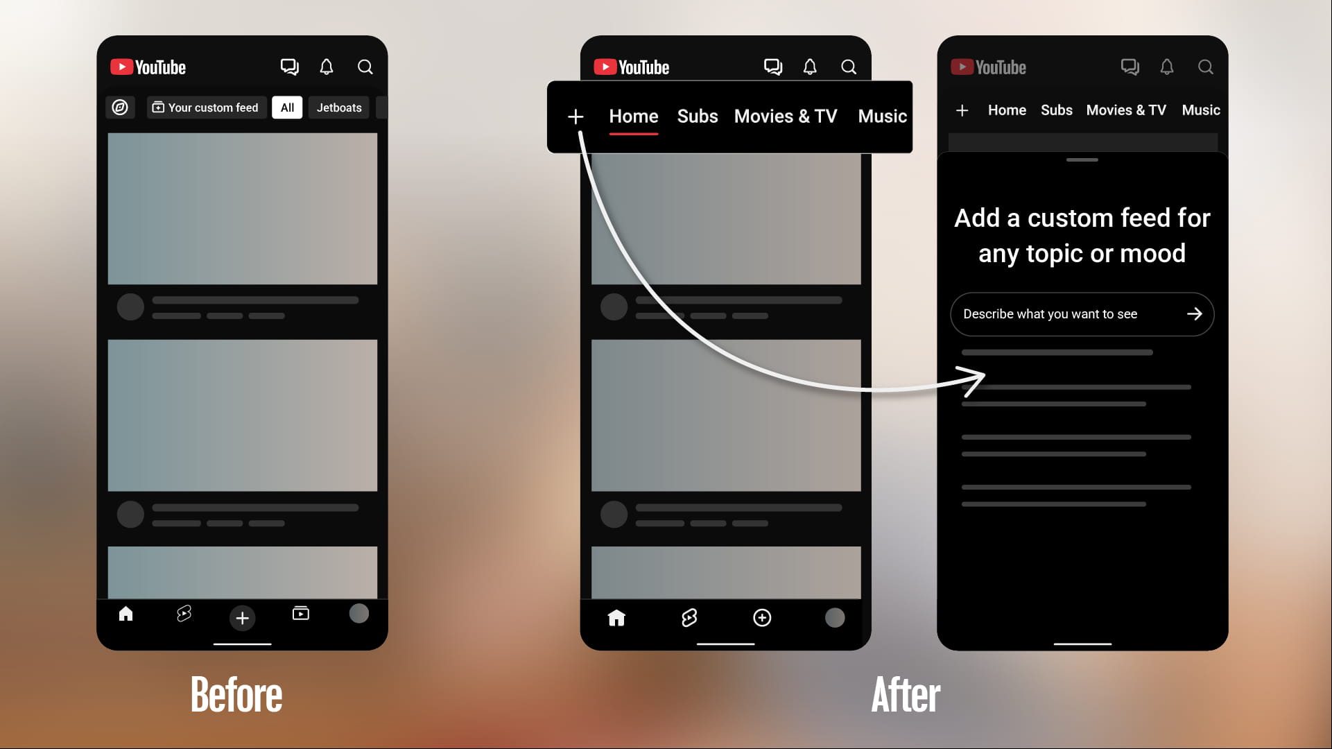 YouTube elimina la pestaña de 'Suscripciones' en móviles